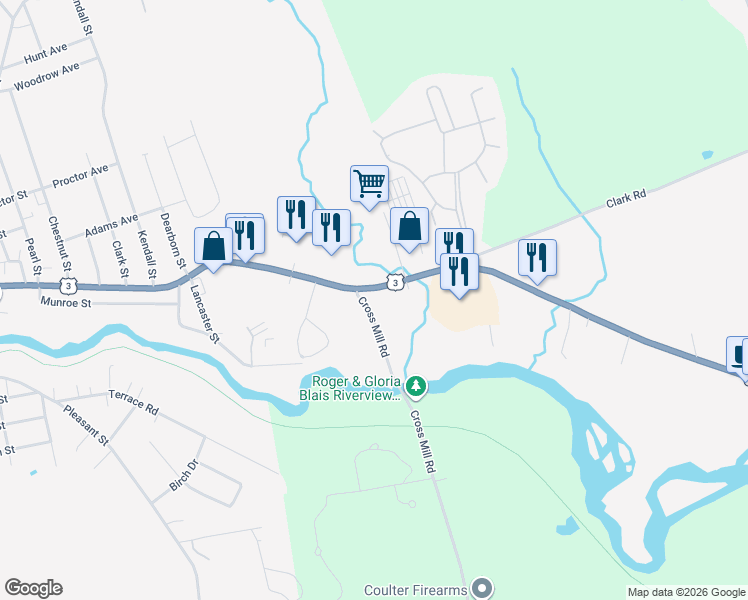 map of restaurants, bars, coffee shops, grocery stores, and more near 933 Central Street in Franklin