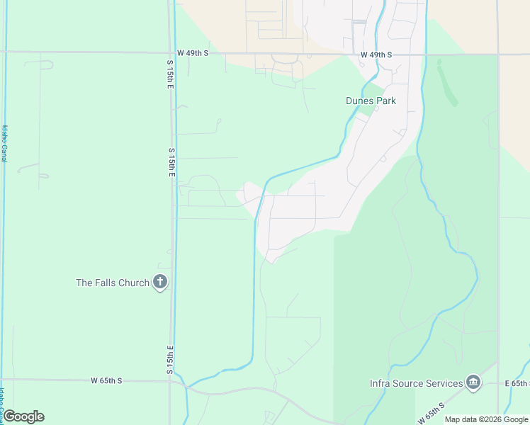 map of restaurants, bars, coffee shops, grocery stores, and more near 1404 West Sunriver Parkway in Idaho Falls