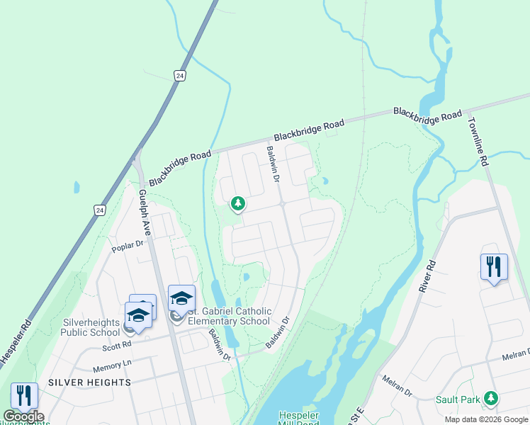 map of restaurants, bars, coffee shops, grocery stores, and more near 59 Horton Walk in Cambridge