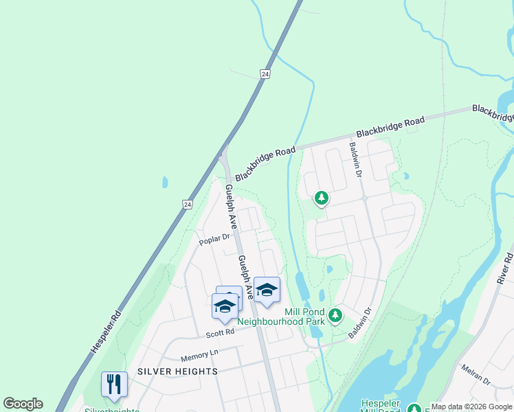 map of restaurants, bars, coffee shops, grocery stores, and more near 34 Manhattan Circle in Cambridge