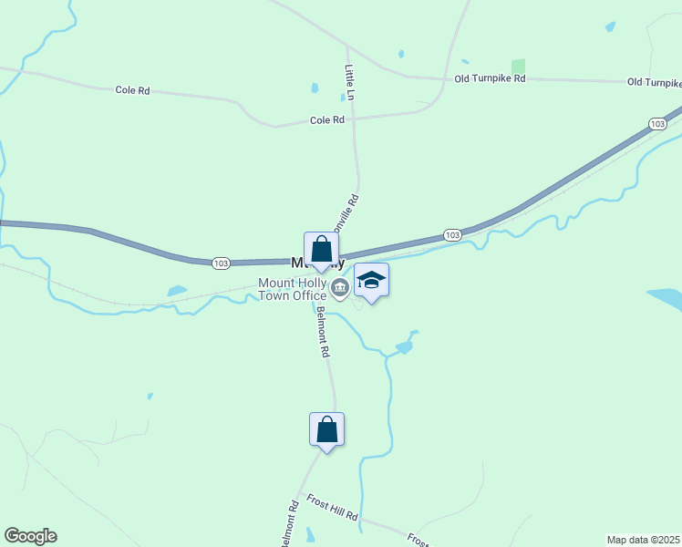 map of restaurants, bars, coffee shops, grocery stores, and more near 49 Belmont Road in Mount Holly
