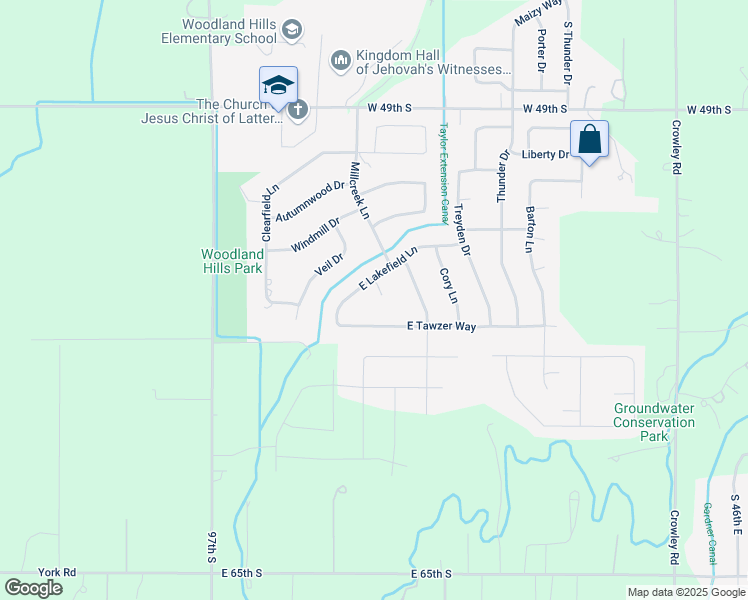 map of restaurants, bars, coffee shops, grocery stores, and more near 5538 Lakefield Lane in Idaho Falls