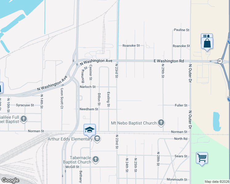 map of restaurants, bars, coffee shops, grocery stores, and more near 1419 Findley Street in Saginaw