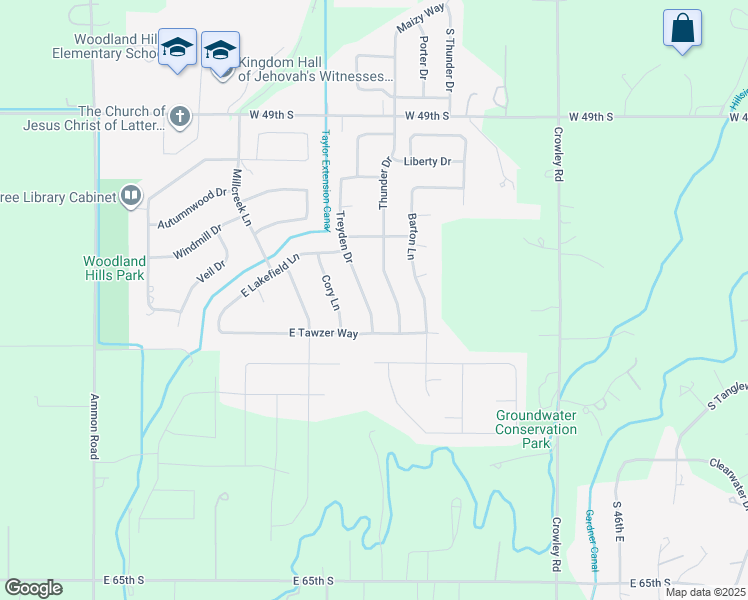 map of restaurants, bars, coffee shops, grocery stores, and more near 5568 Treyden Drive in Idaho Falls