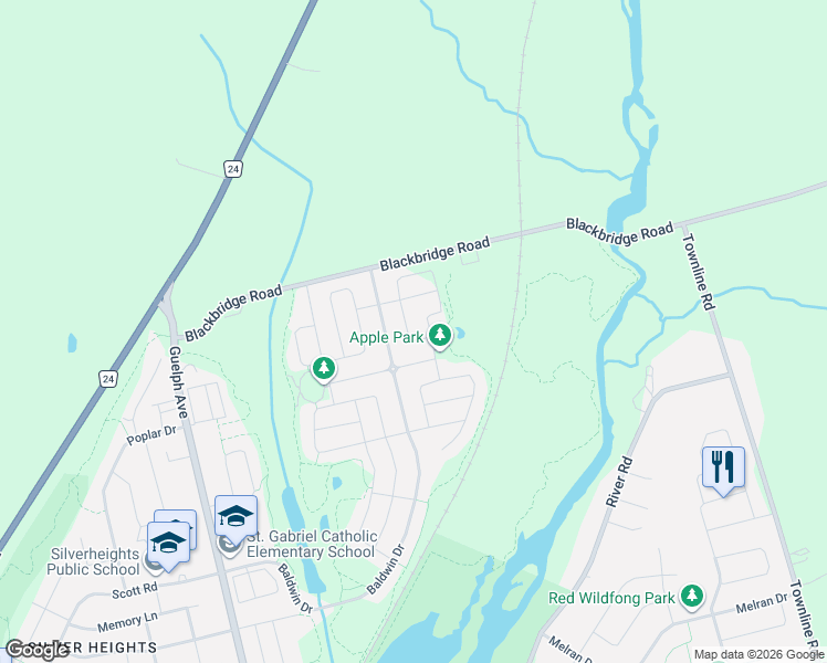 map of restaurants, bars, coffee shops, grocery stores, and more near 59 Apple Drive in Cambridge