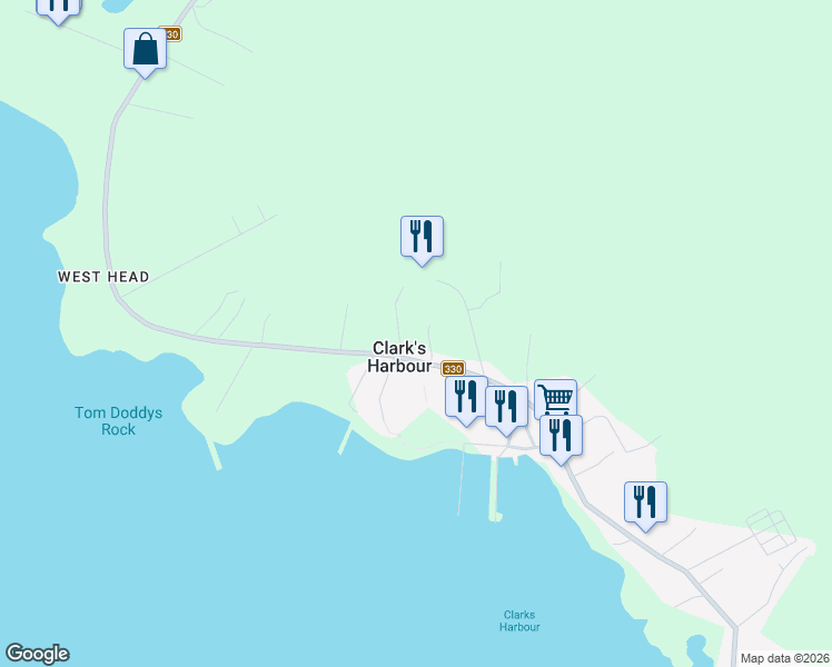 map of restaurants, bars, coffee shops, grocery stores, and more near 2645 Main Street in Clark's Harbour
