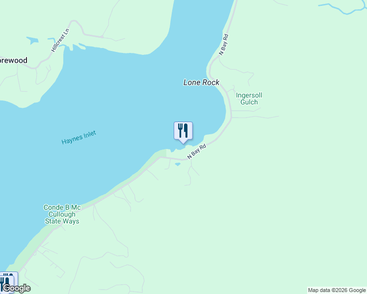 map of restaurants, bars, coffee shops, grocery stores, and more near 802-870 North Bay Road in North Bend