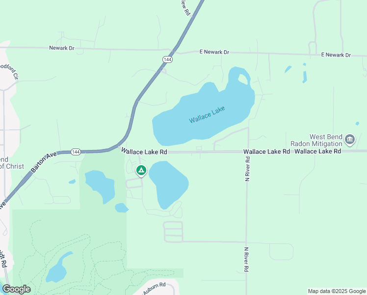 map of restaurants, bars, coffee shops, grocery stores, and more near 2486 Wallace Lake Road in West Bend