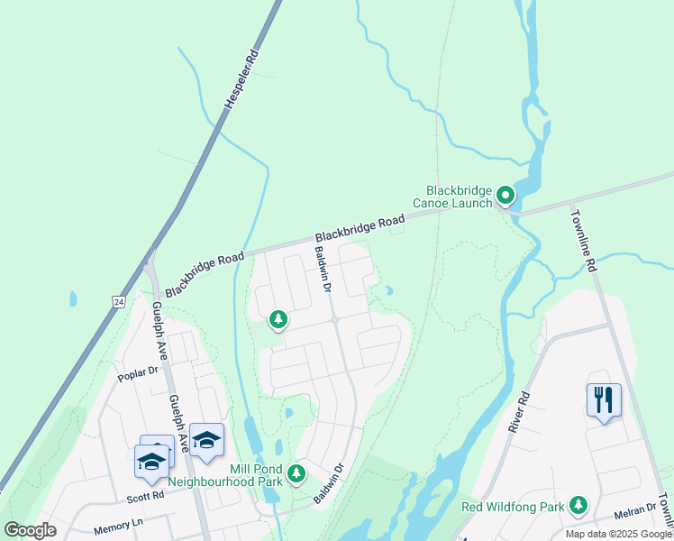 map of restaurants, bars, coffee shops, grocery stores, and more near 55 Dalton Drive in Cambridge