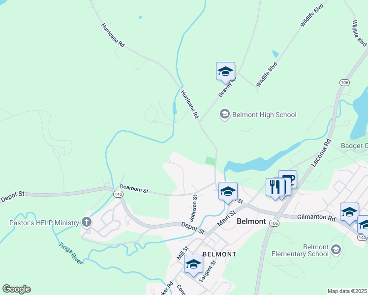 map of restaurants, bars, coffee shops, grocery stores, and more near 40 Glenridge Road in Belmont