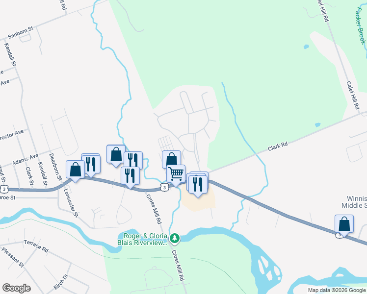 map of restaurants, bars, coffee shops, grocery stores, and more near 1 Timberline Drive in Tilton