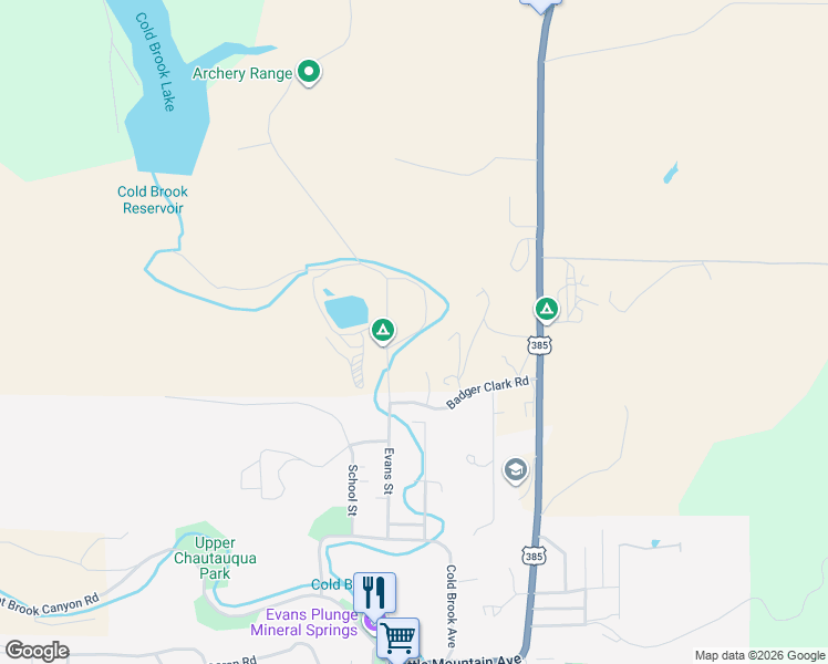 map of restaurants, bars, coffee shops, grocery stores, and more near 12913 Evans Loop in Hot Springs