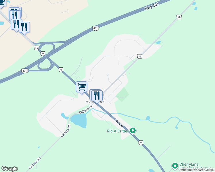 map of restaurants, bars, coffee shops, grocery stores, and more near 41 Badenoch Street in Morriston