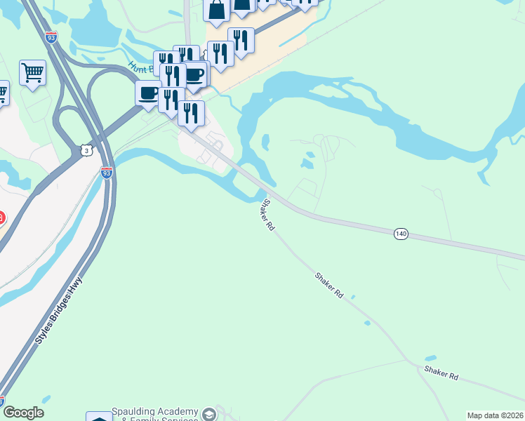 map of restaurants, bars, coffee shops, grocery stores, and more near 37 Shaker Road in Northfield
