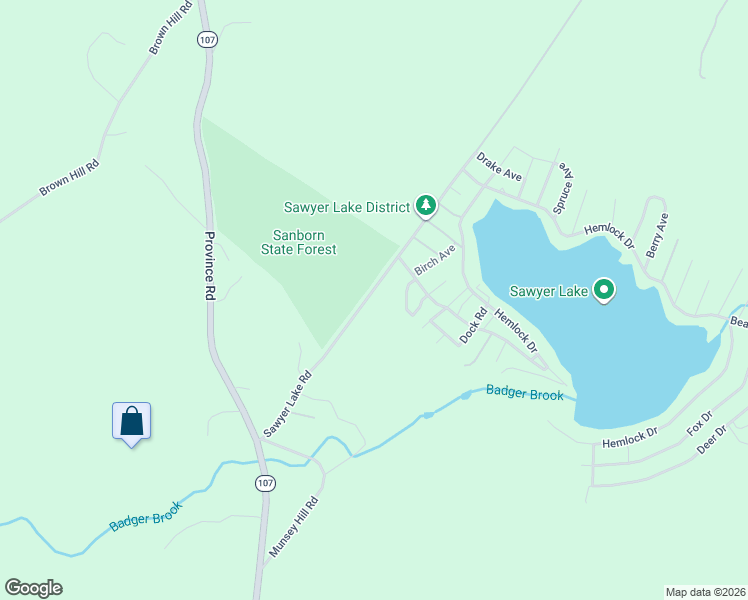 map of restaurants, bars, coffee shops, grocery stores, and more near 82 Sawyer Lake Road in Gilmanton
