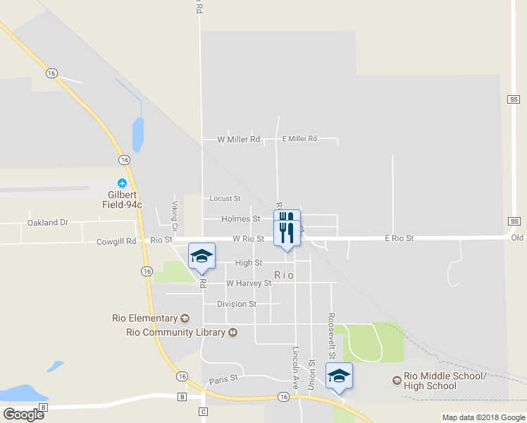map of restaurants, bars, coffee shops, grocery stores, and more near 125 Holmes Street in Rio
