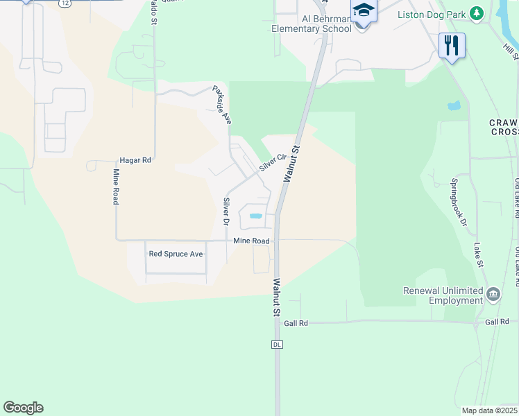 map of restaurants, bars, coffee shops, grocery stores, and more near 1310 Walnut Street in Baraboo