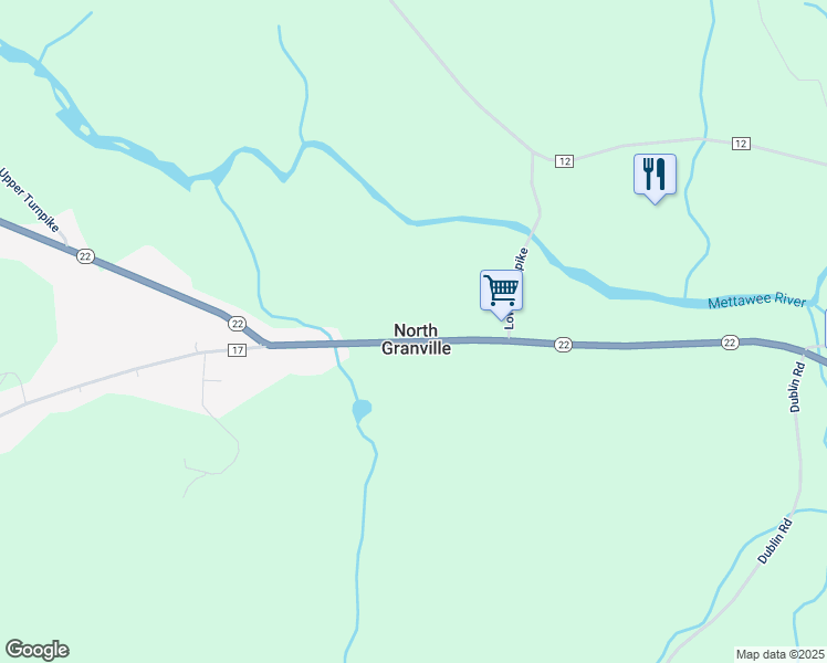 map of restaurants, bars, coffee shops, grocery stores, and more near 10294 New York 22 in Granville