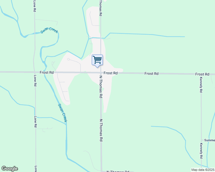 map of restaurants, bars, coffee shops, grocery stores, and more near 2874 North Thomas Road in Saginaw