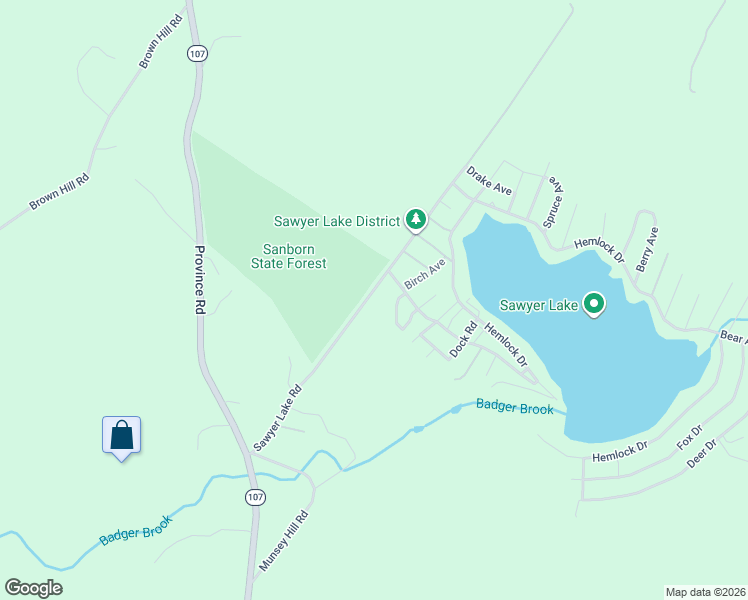 map of restaurants, bars, coffee shops, grocery stores, and more near 90 Sawyer Lake Road in Gilmanton