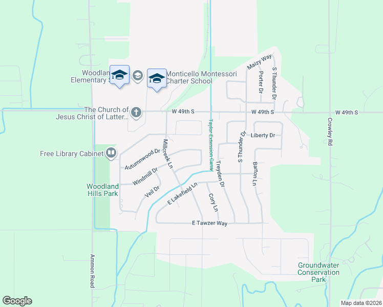 map of restaurants, bars, coffee shops, grocery stores, and more near 3940 Willow Ridge Drive in Ammon