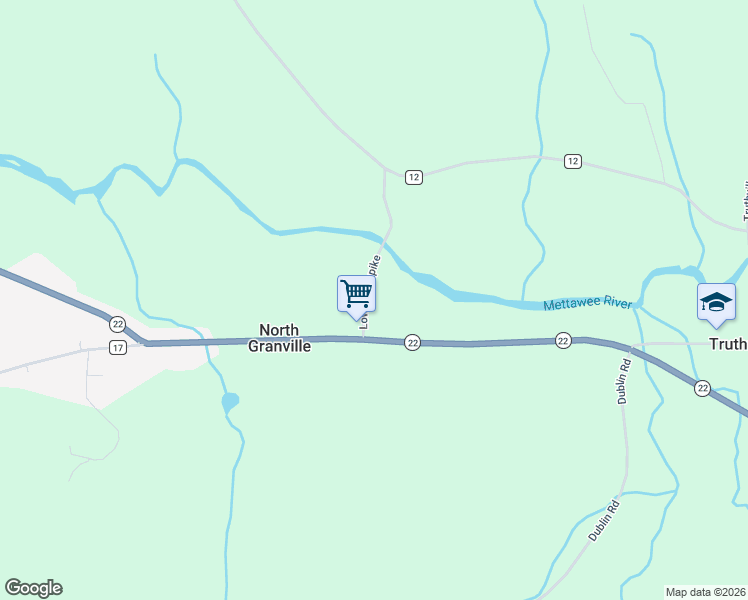 map of restaurants, bars, coffee shops, grocery stores, and more near 21 Turnpike Road in Granville