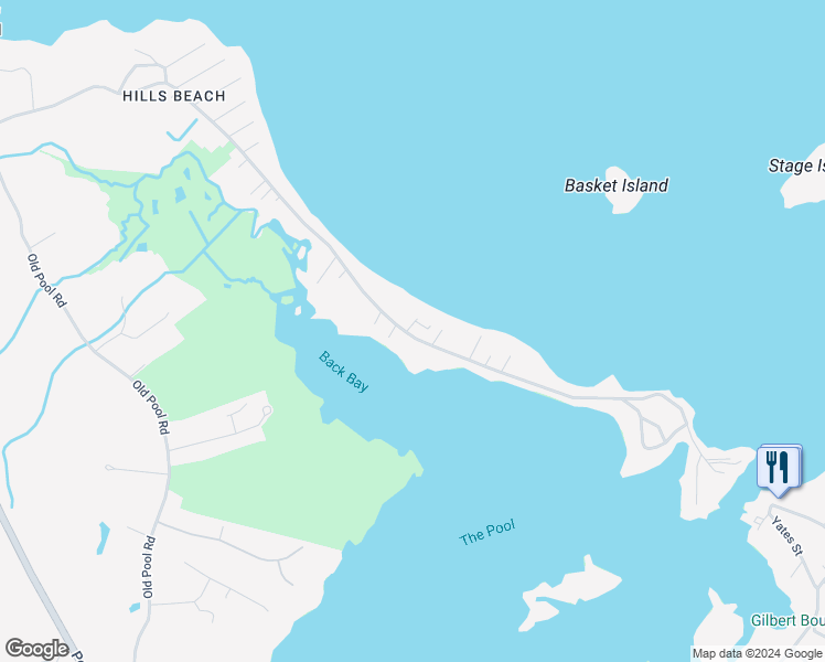 map of restaurants, bars, coffee shops, grocery stores, and more near 156 Hills Beach Road in Biddeford