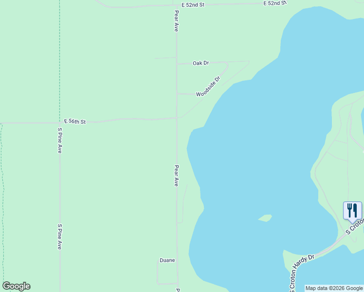 map of restaurants, bars, coffee shops, grocery stores, and more near 5694 Pear Avenue in Newaygo