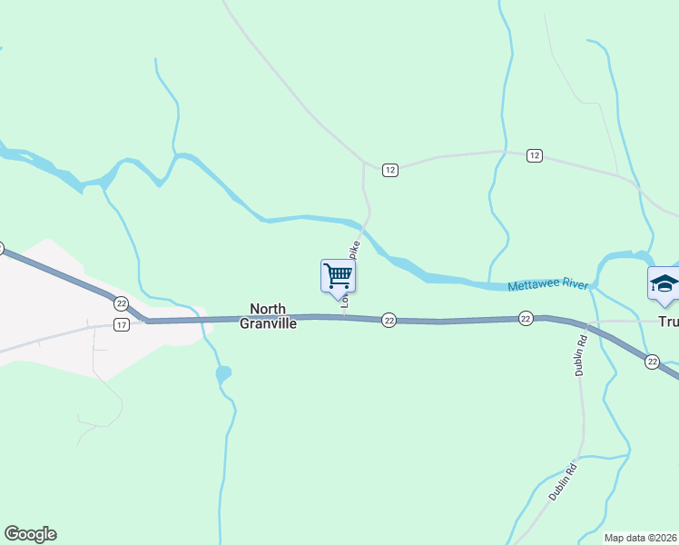 map of restaurants, bars, coffee shops, grocery stores, and more near 21 Turnpike Road in Granville