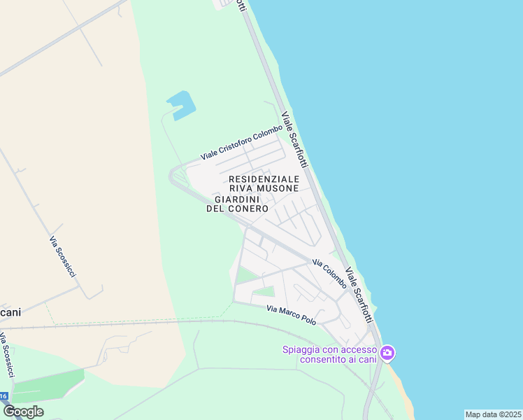 map of restaurants, bars, coffee shops, grocery stores, and more near 62 Via Vasco de Gama in Porto Recanati
