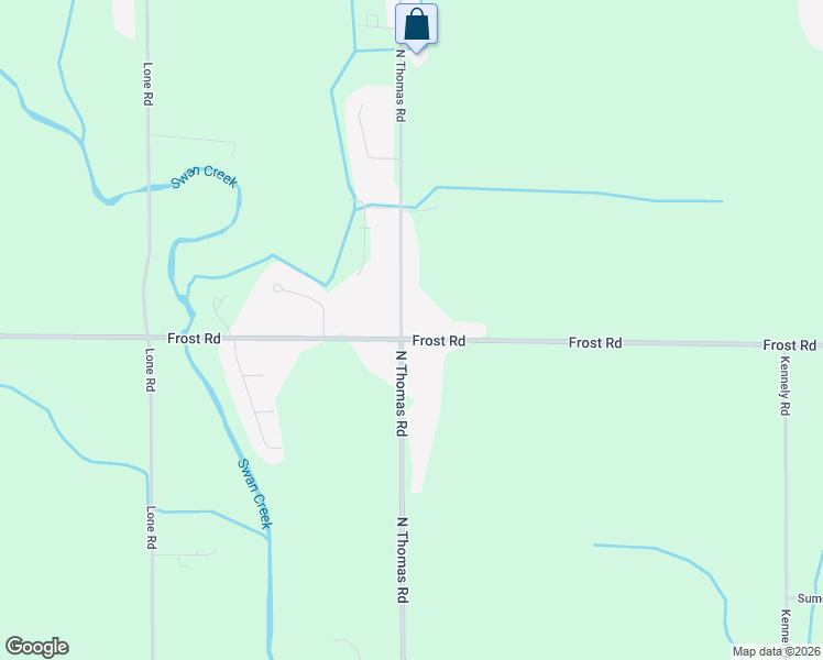map of restaurants, bars, coffee shops, grocery stores, and more near 9945 Frost Road in Saginaw