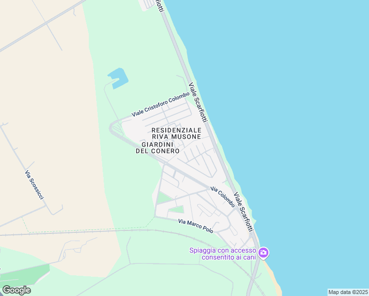 map of restaurants, bars, coffee shops, grocery stores, and more near 62 Via Vasco de Gama in Porto Recanati