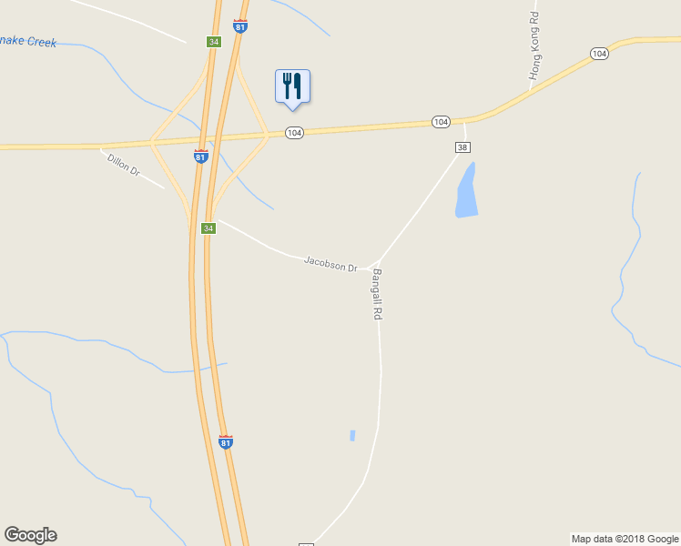map of restaurants, bars, coffee shops, grocery stores, and more near 17 Jacobson Drive in Parish