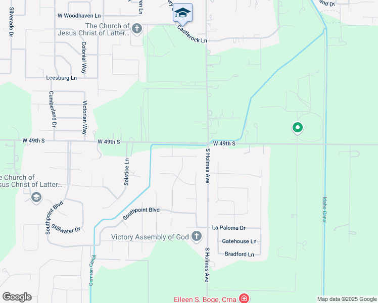 map of restaurants, bars, coffee shops, grocery stores, and more near 365 East 49th South in Idaho Falls