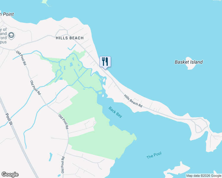 map of restaurants, bars, coffee shops, grocery stores, and more near 132 Hills Beach Road in Biddeford