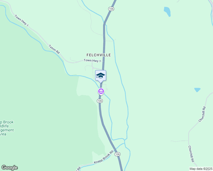 map of restaurants, bars, coffee shops, grocery stores, and more near 632 Vermont 106 in Reading