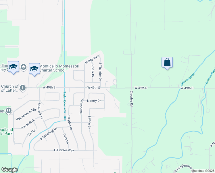 map of restaurants, bars, coffee shops, grocery stores, and more near 4317 East 49th South in Idaho Falls