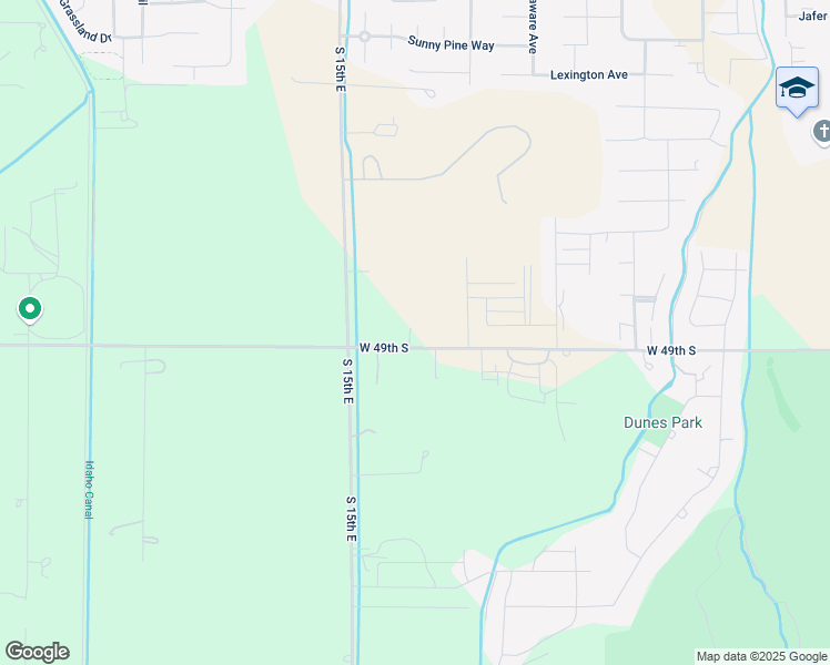 map of restaurants, bars, coffee shops, grocery stores, and more near 1683 East 49th South in Idaho Falls