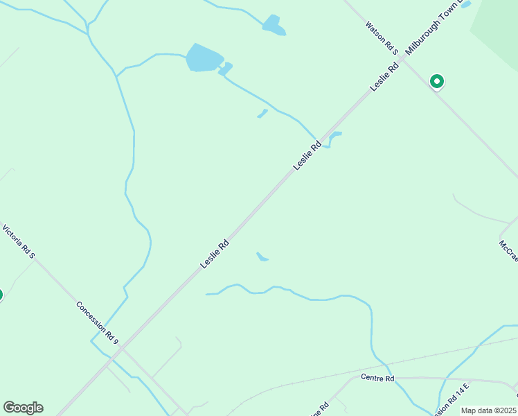 map of restaurants, bars, coffee shops, grocery stores, and more near Leslie Road West in Wellington County