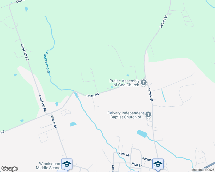 map of restaurants, bars, coffee shops, grocery stores, and more near 57 Colby Road in Tilton