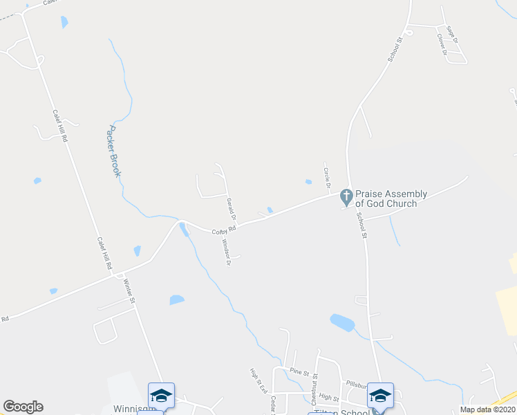 map of restaurants, bars, coffee shops, grocery stores, and more near 57 Colby Road in Tilton