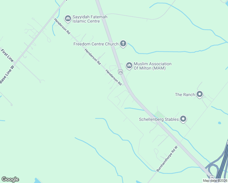 map of restaurants, bars, coffee shops, grocery stores, and more near 4246 Henderson Road in Milton
