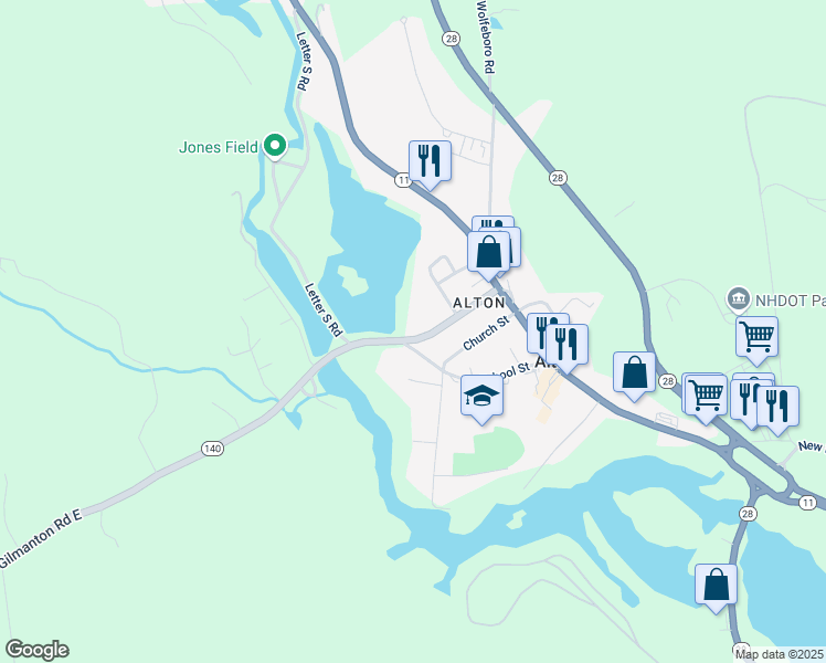 map of restaurants, bars, coffee shops, grocery stores, and more near 40 Frank C Gilman Highway in Alton