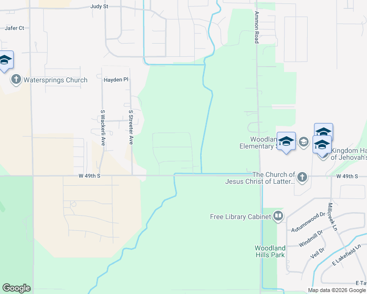 map of restaurants, bars, coffee shops, grocery stores, and more near 3182 East 49th South in Idaho Falls