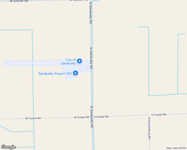 map of restaurants, bars, coffee shops, grocery stores, and more near 1180 North Sandusky Road in Sandusky