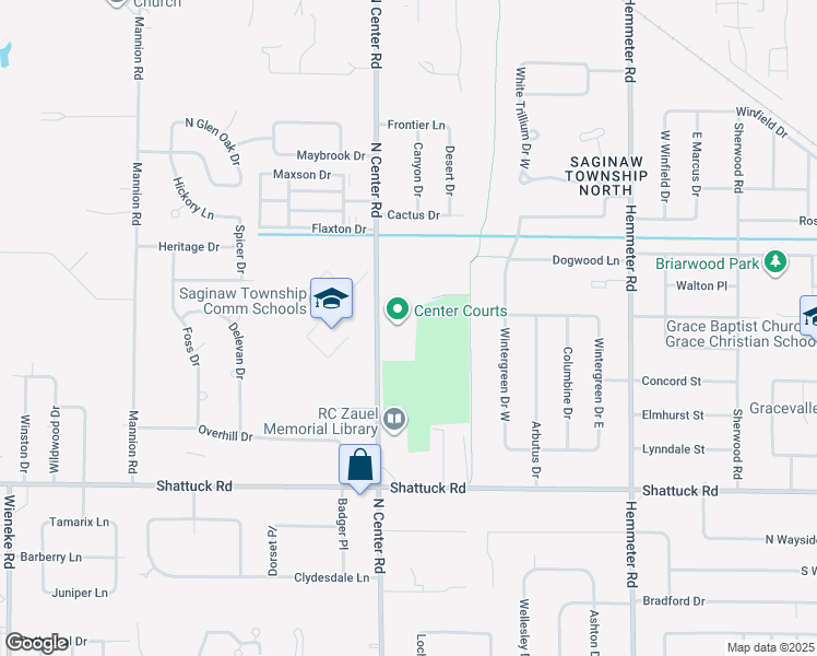 map of restaurants, bars, coffee shops, grocery stores, and more near 3320 North Center Road in Saginaw