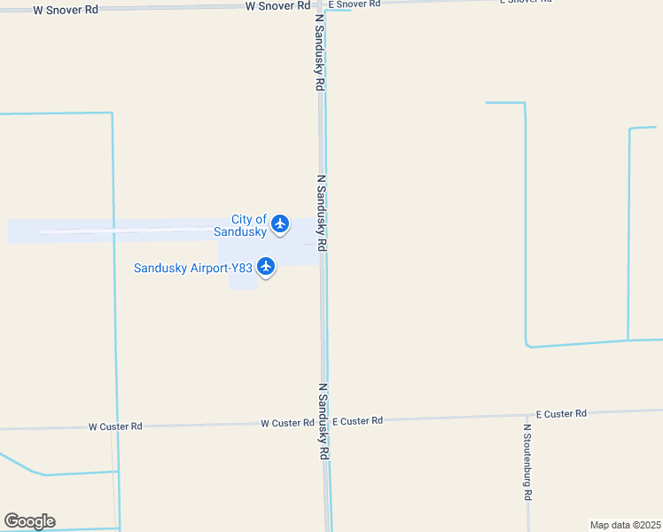map of restaurants, bars, coffee shops, grocery stores, and more near 1180 North Sandusky Road in Sandusky