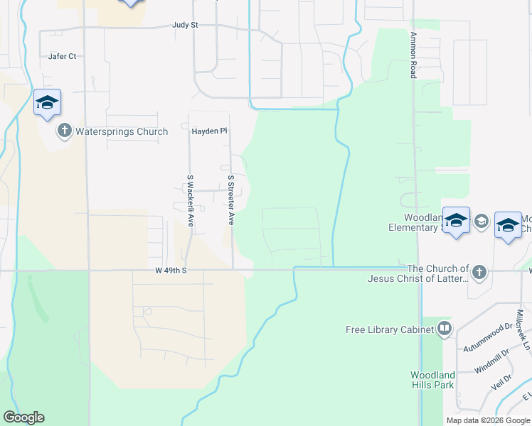 map of restaurants, bars, coffee shops, grocery stores, and more near 4599 South Streeter Avenue in Ammon
