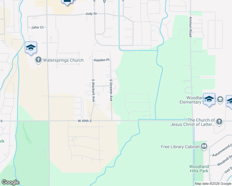 map of restaurants, bars, coffee shops, grocery stores, and more near 4599 South Streeter Avenue in Ammon