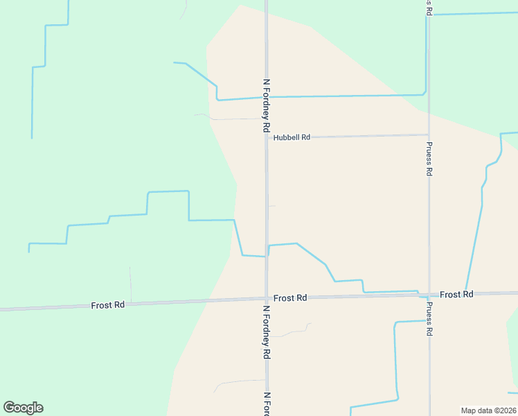 map of restaurants, bars, coffee shops, grocery stores, and more near 3285 North Fordney Road in Hemlock